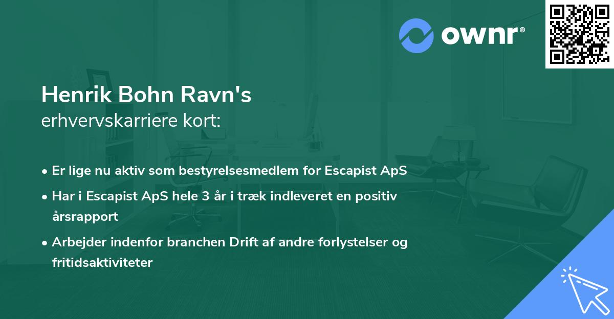 Henrik Bohn Ravn's erhvervskarriere kort