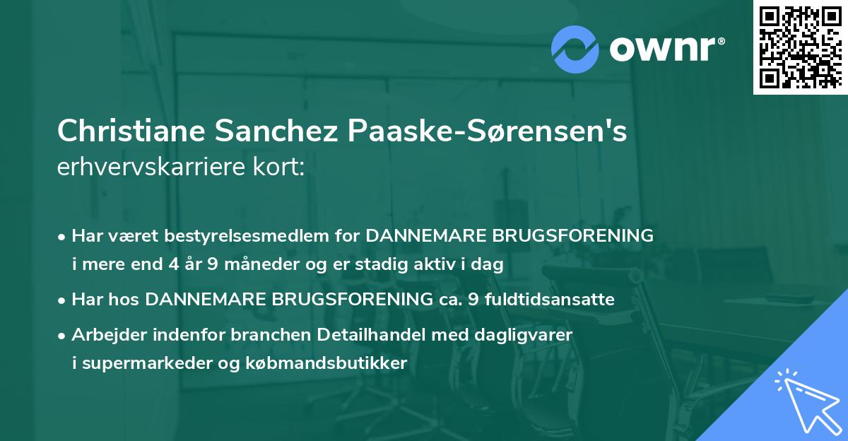 Christiane Sanchez Paaske-Sørensen's erhvervskarriere kort