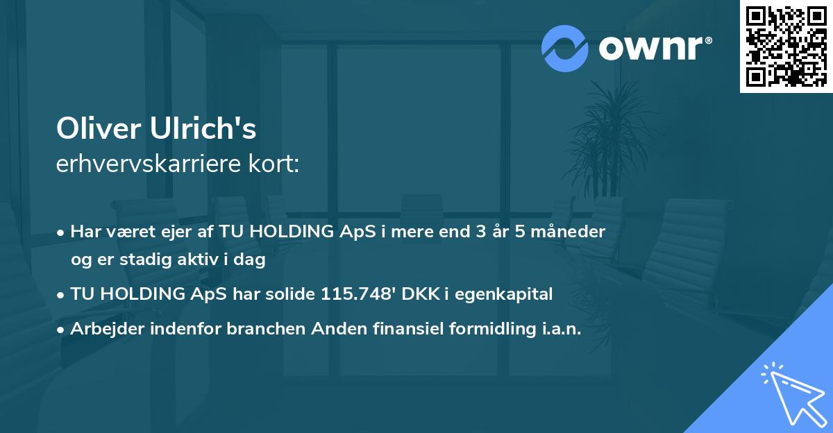 Oliver Ulrich's erhvervskarriere kort