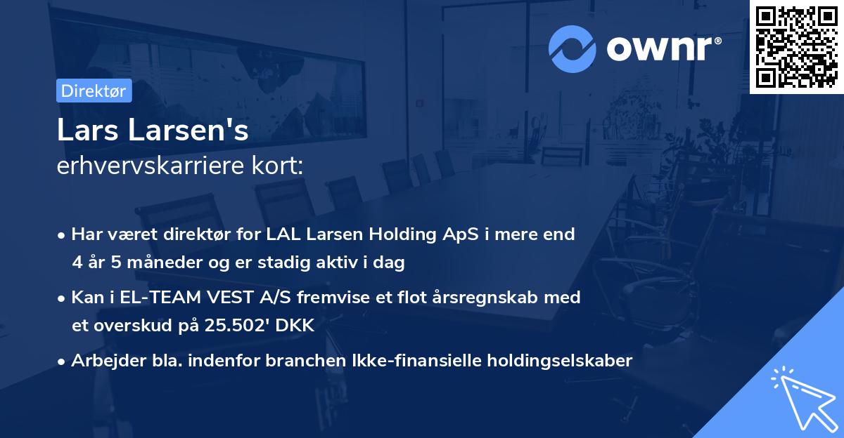 Lars Larsen's erhvervskarriere kort