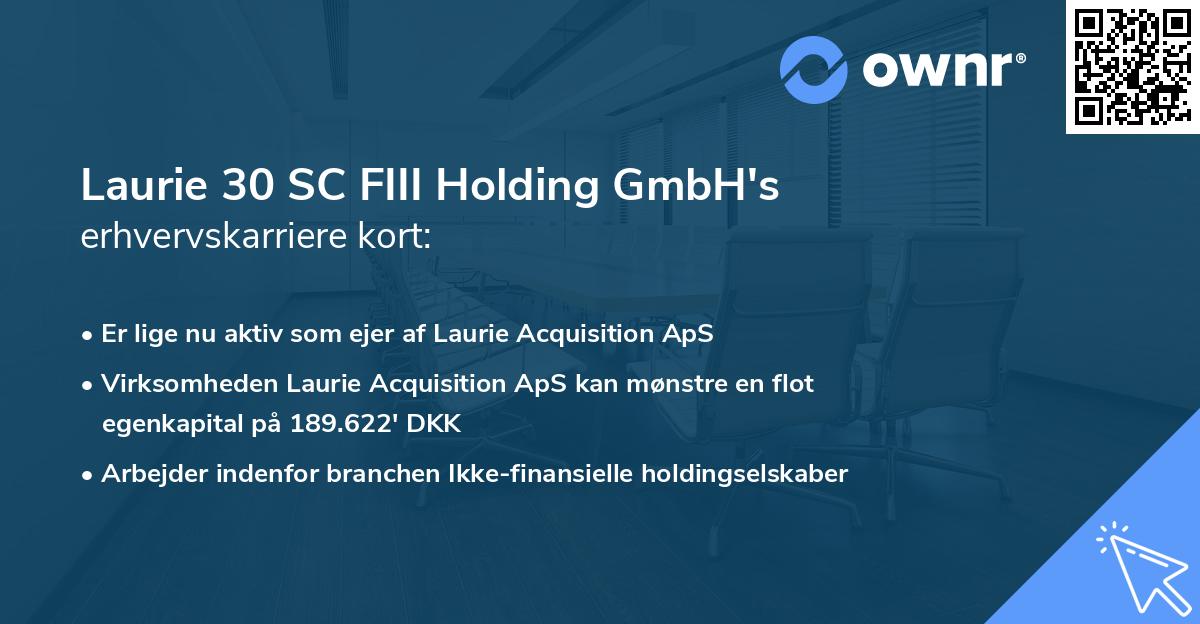 Laurie 30 SC FIII Holding GmbH's erhvervskarriere kort