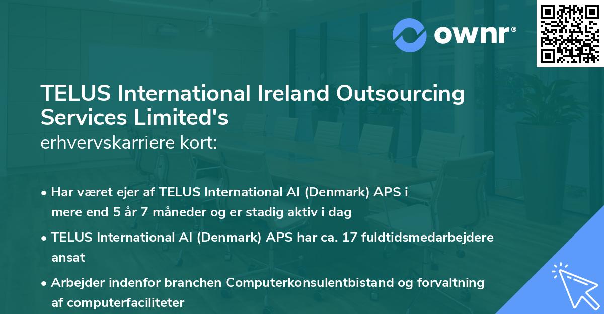 TELUS International Ireland Outsourcing Services Limited's erhvervskarriere kort
