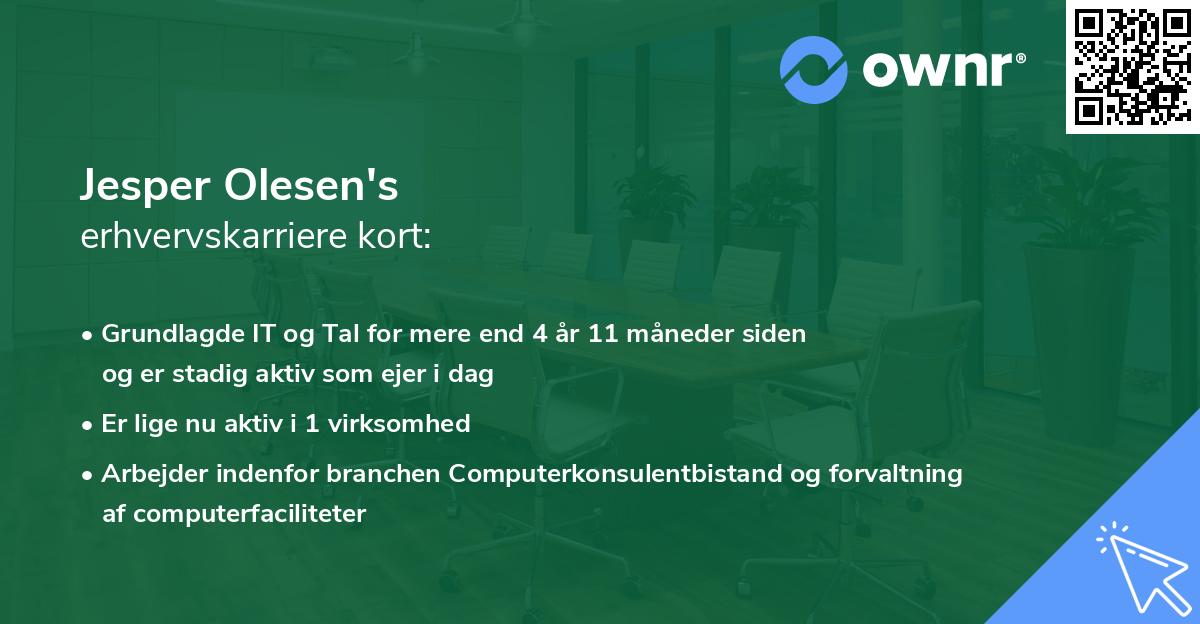 Jesper Olesen's erhvervskarriere kort