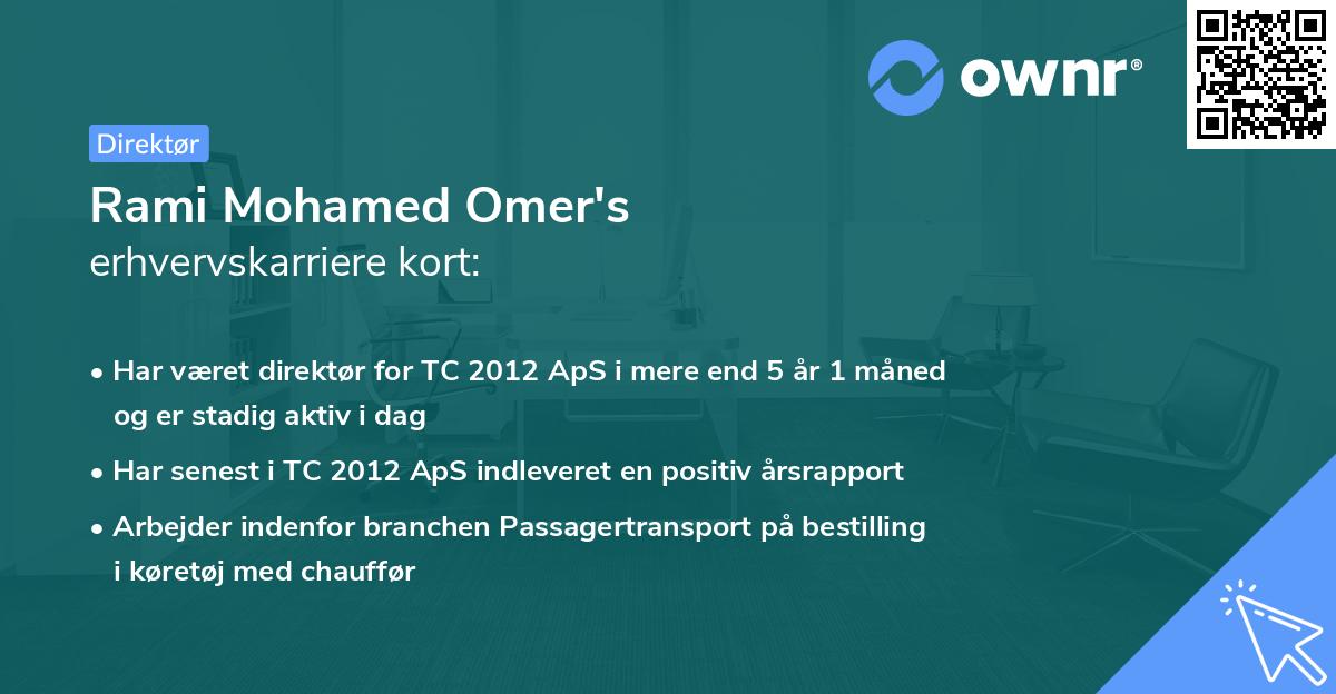 Rami Mohamed Omer's erhvervskarriere kort