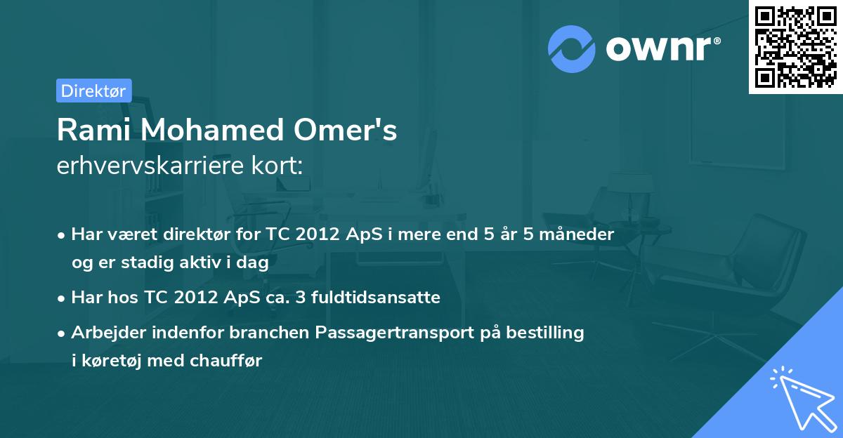 Rami Mohamed Omer's erhvervskarriere kort
