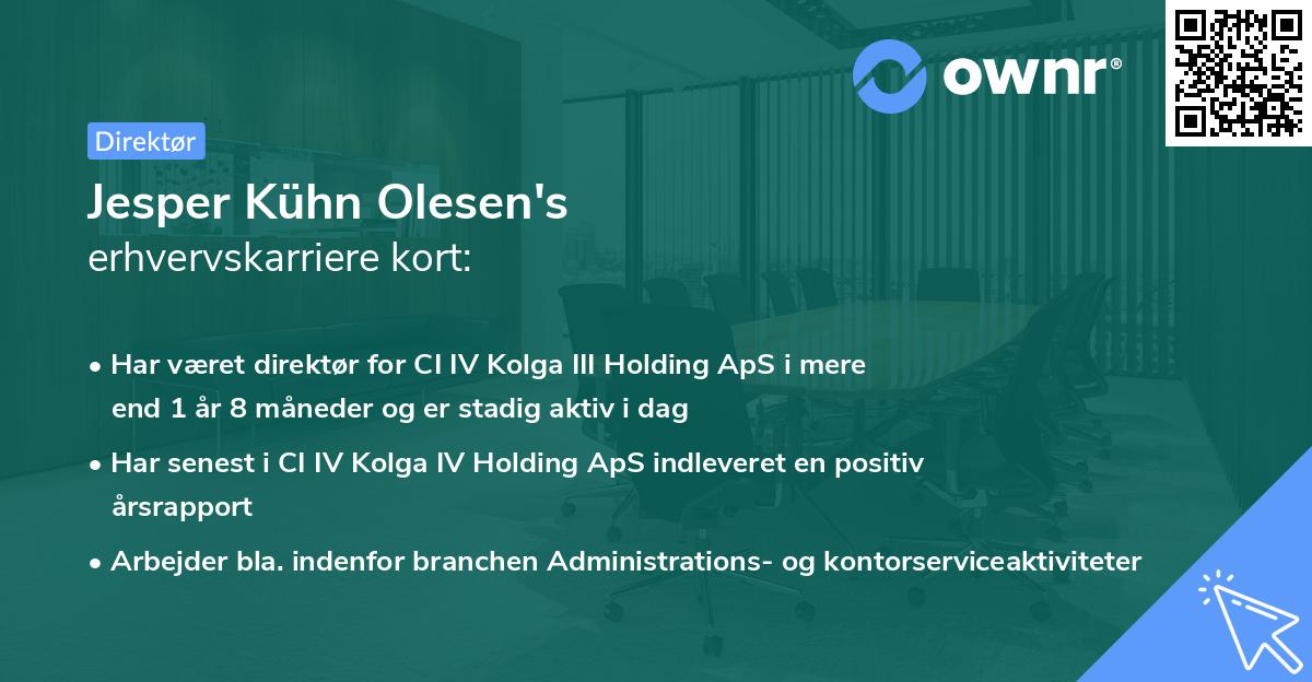 Jesper Kühn Olesen's erhvervskarriere kort