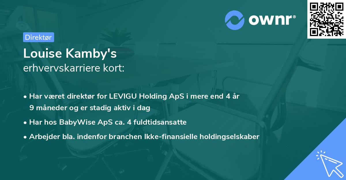 Louise Kamby's erhvervskarriere kort