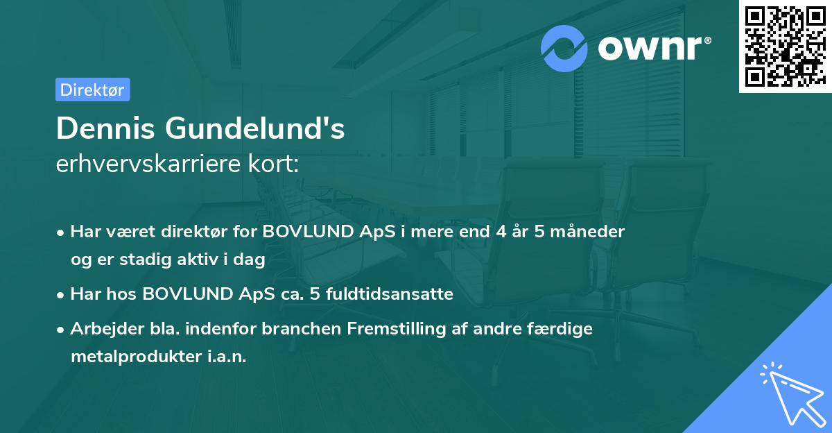 Dennis Gundelund's erhvervskarriere kort