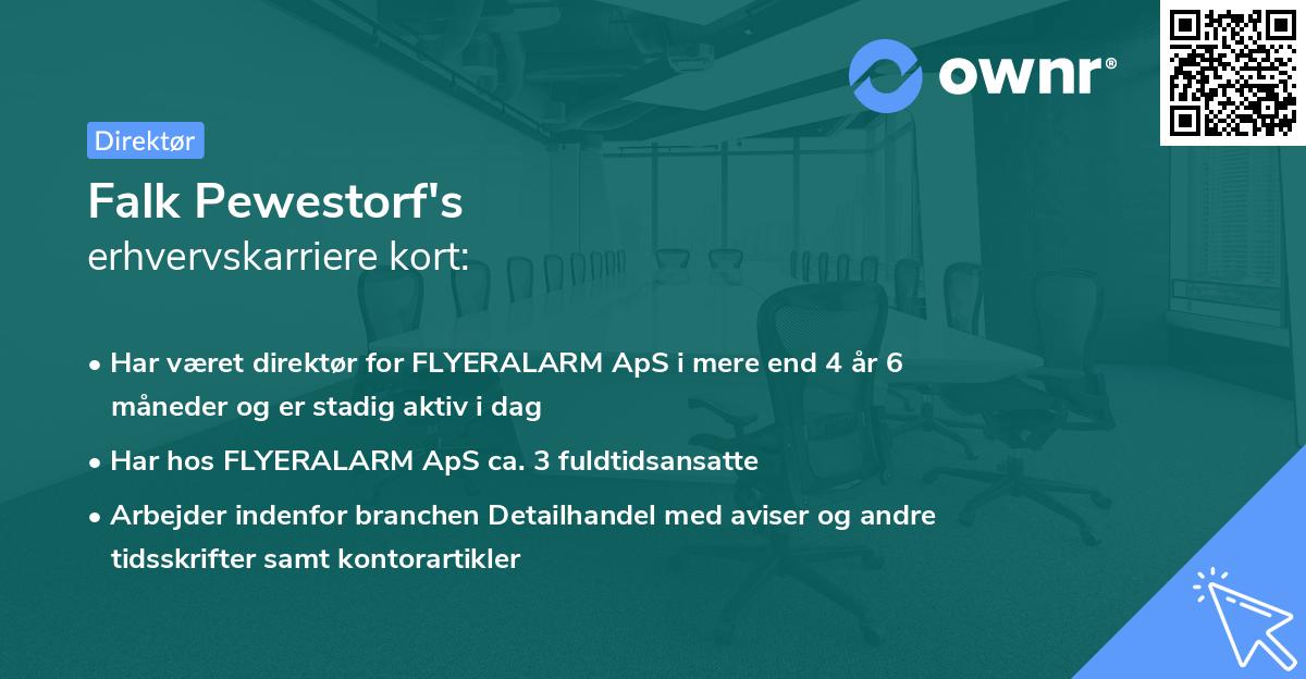 Falk Pewestorf's erhvervskarriere kort