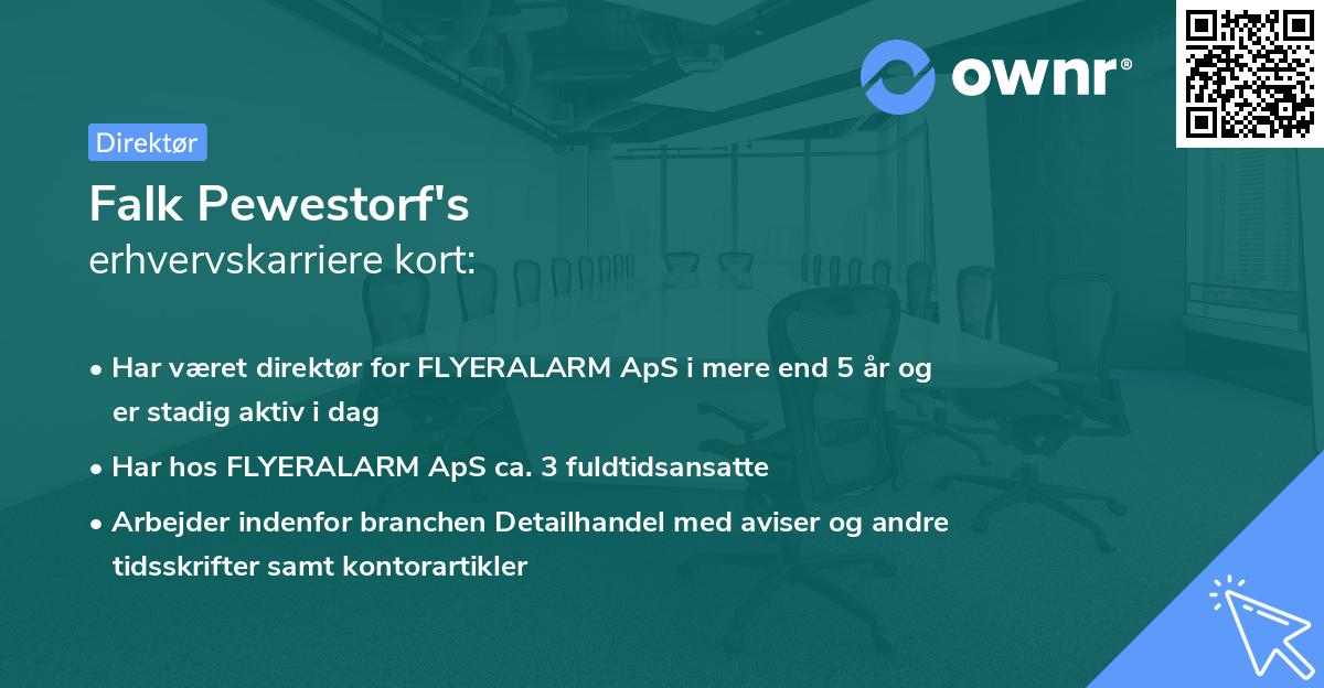 Falk Pewestorf's erhvervskarriere kort
