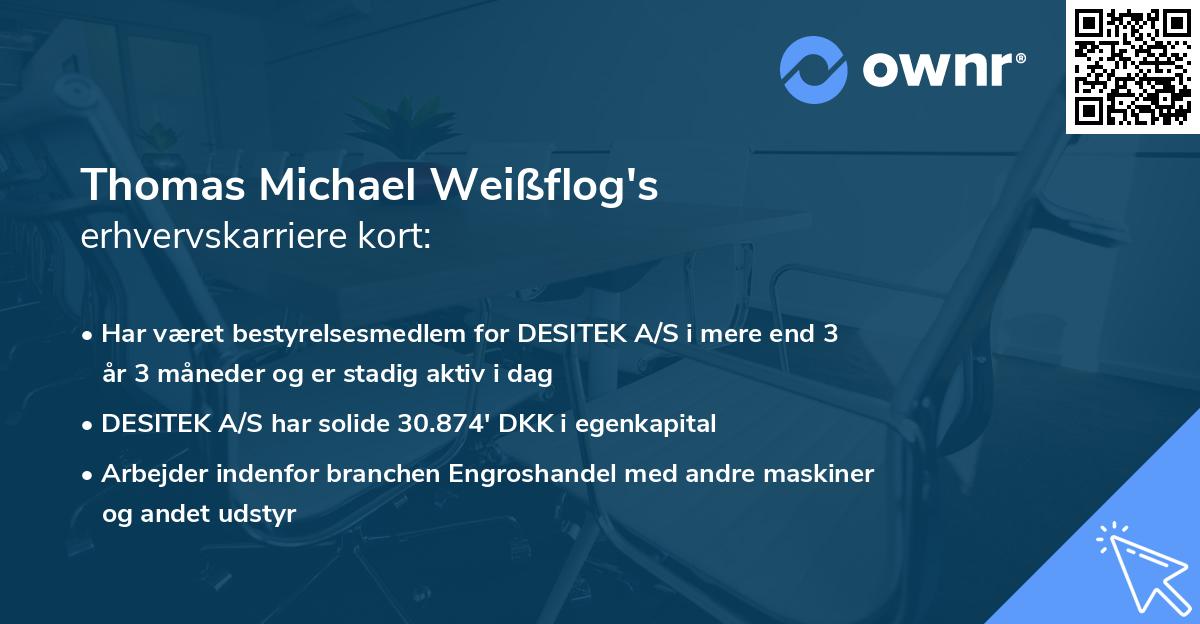 Thomas Michael Weißflog's erhvervskarriere kort