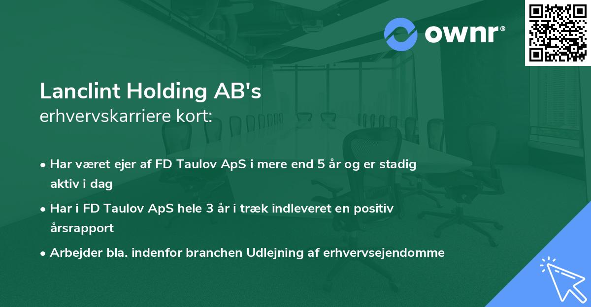 Lanclint Holding AB's erhvervskarriere kort