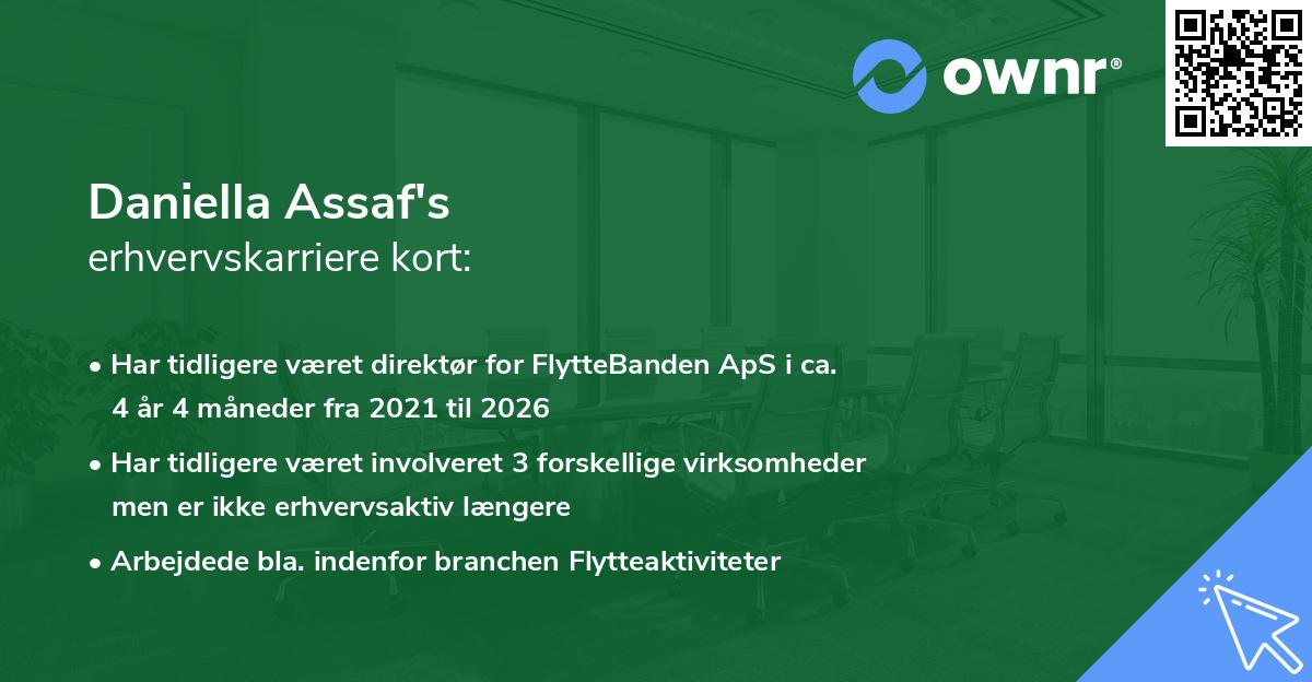 Daniella Assaf's erhvervskarriere kort