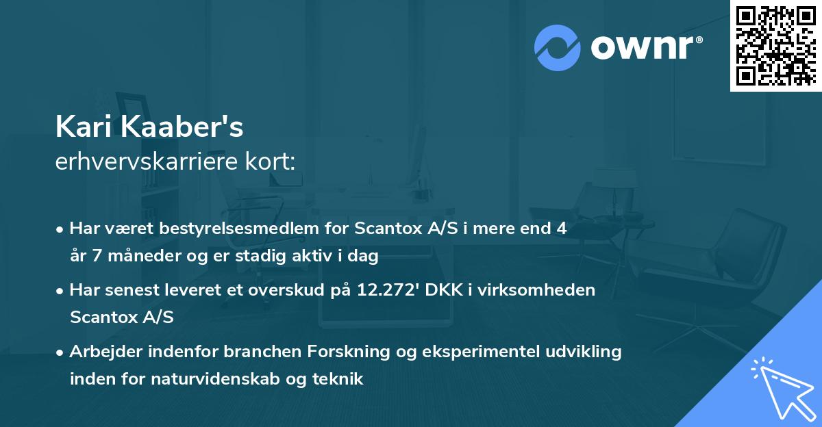 Kari Kaaber's erhvervskarriere kort