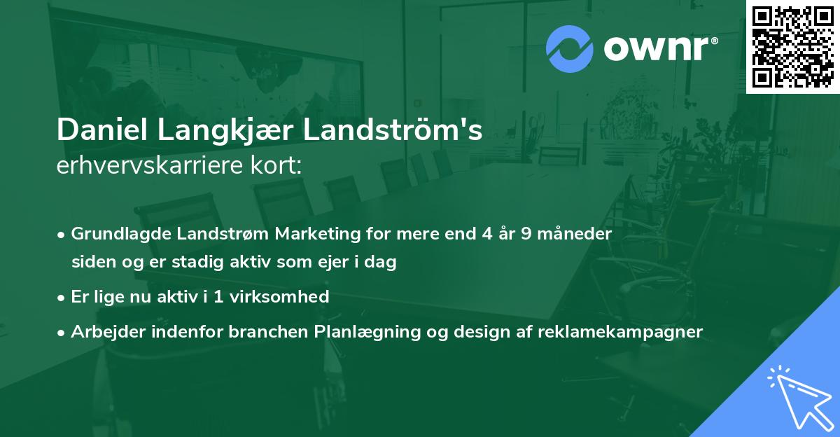 Daniel Langkjær Landström's erhvervskarriere kort