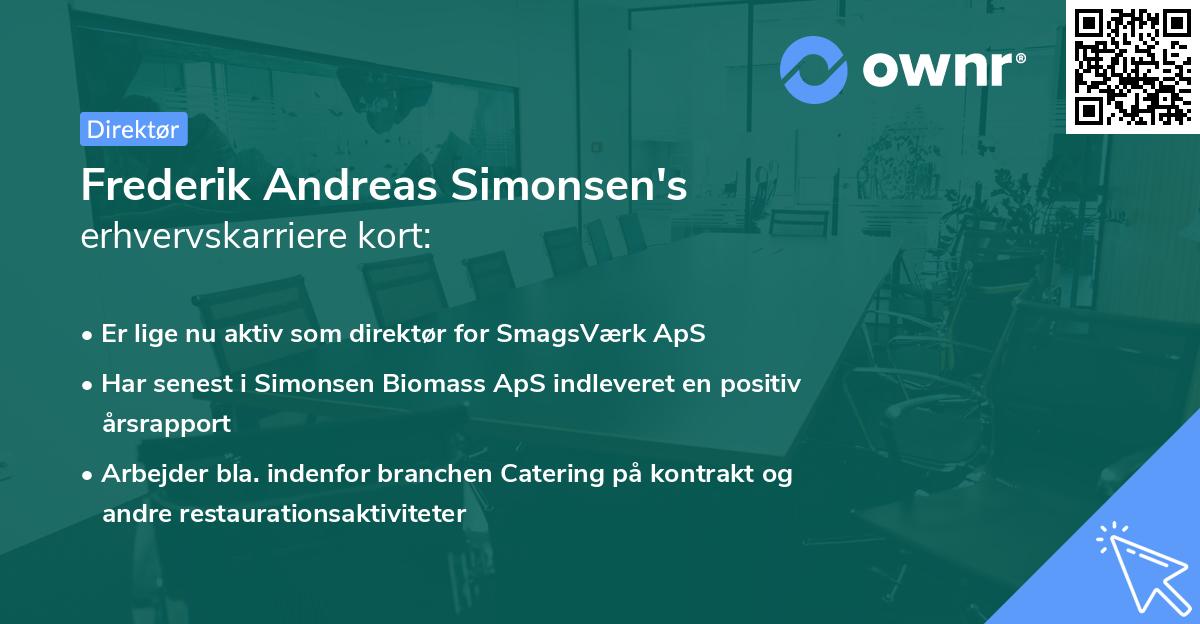Frederik Andreas Simonsen's erhvervskarriere kort