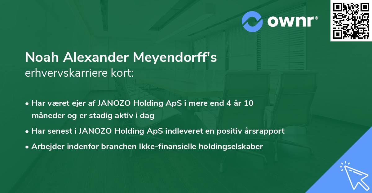 Noah Alexander Meyendorff's erhvervskarriere kort
