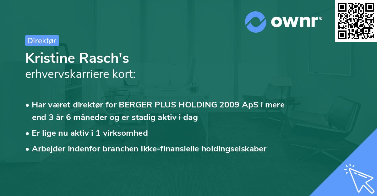 Kristine Rasch's erhvervskarriere kort