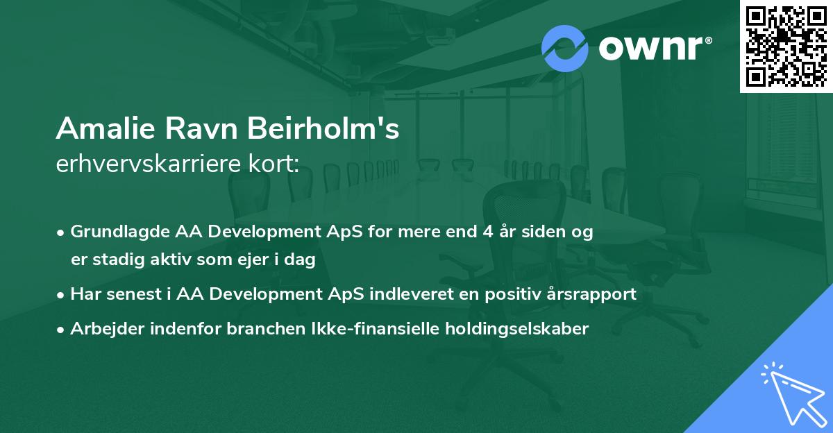 Amalie Ravn Beirholm's erhvervskarriere kort