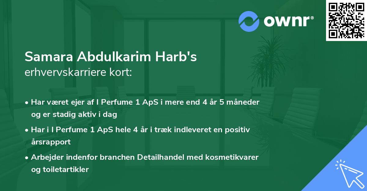Samara Abdulkarim Harb's erhvervskarriere kort