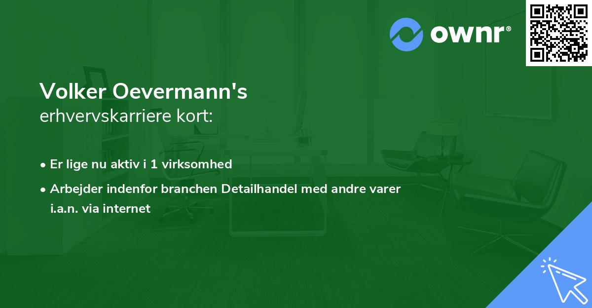 Volker Oevermann's erhvervskarriere kort