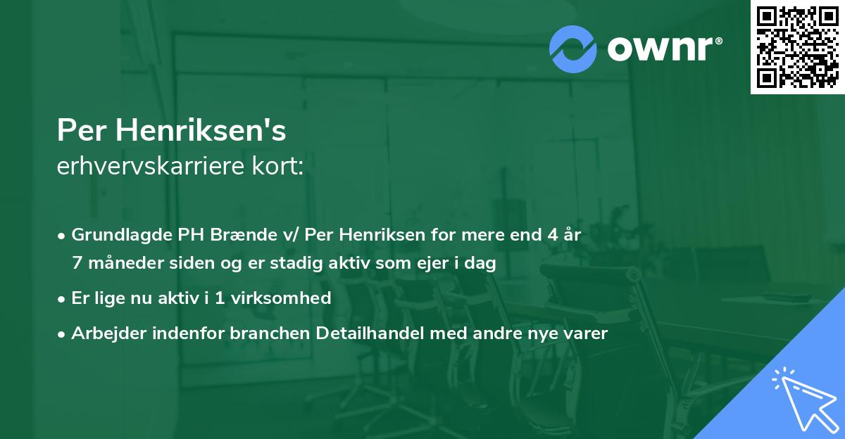 Per Henriksen's erhvervskarriere kort