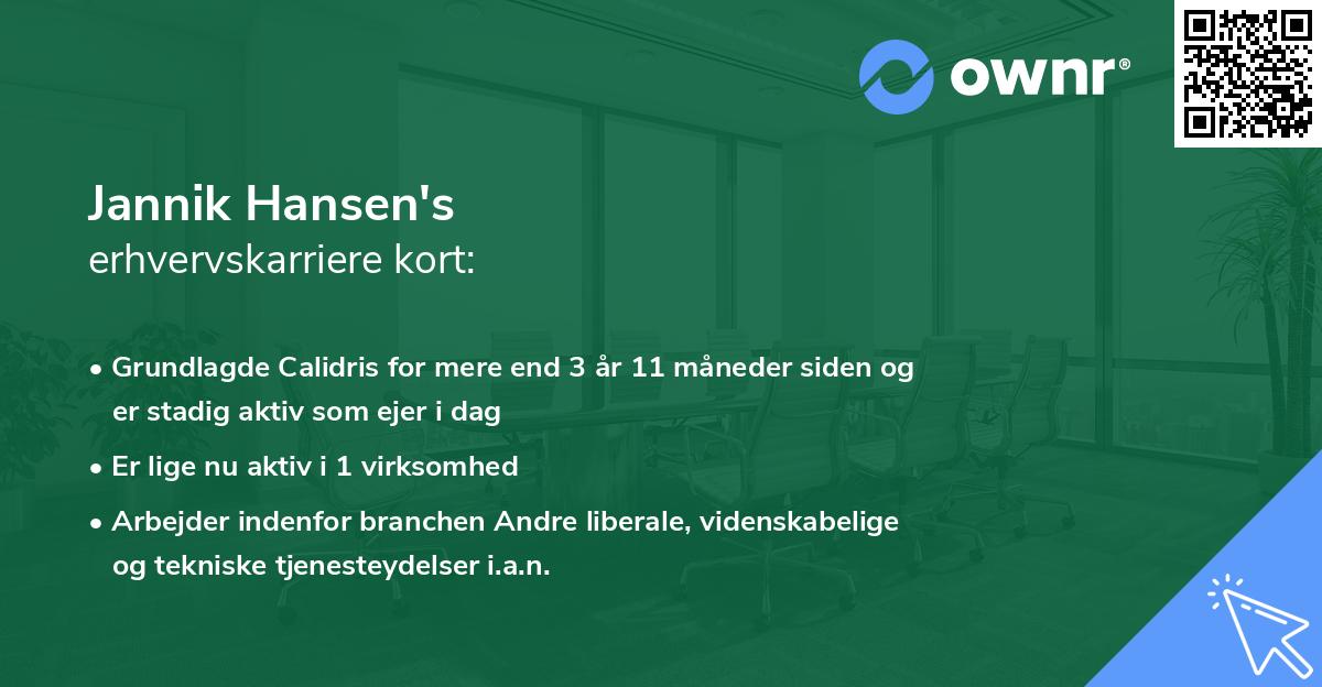 Jannik Hansen's erhvervskarriere kort