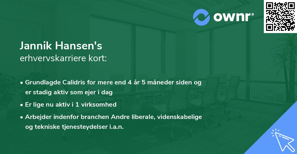 Jannik Hansen's erhvervskarriere kort