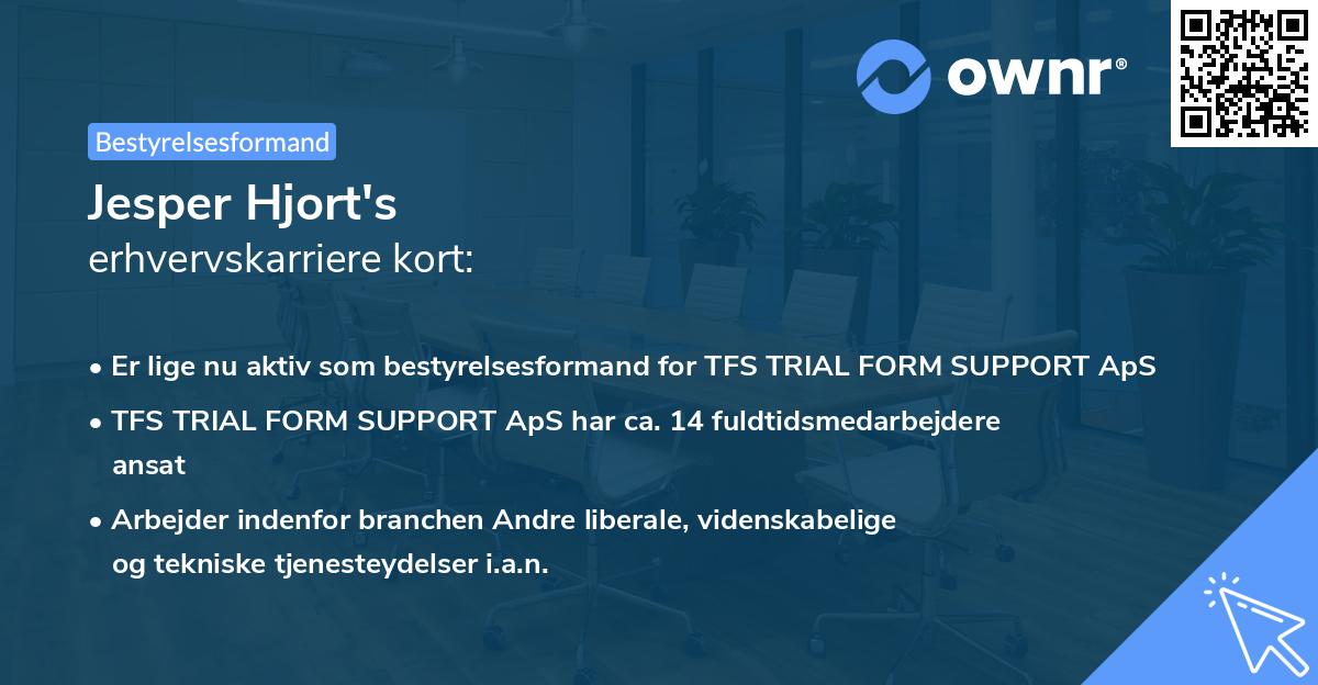 Jesper Hjort's erhvervskarriere kort