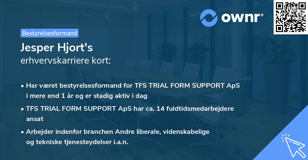 Jesper Hjort's erhvervskarriere kort