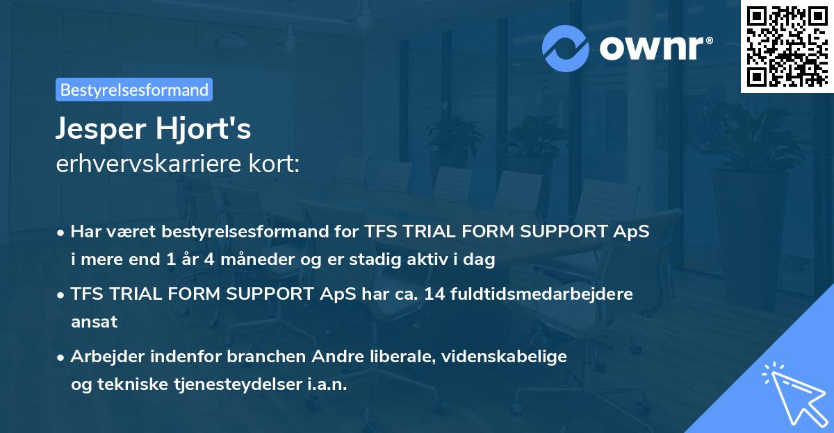 Jesper Hjort's erhvervskarriere kort