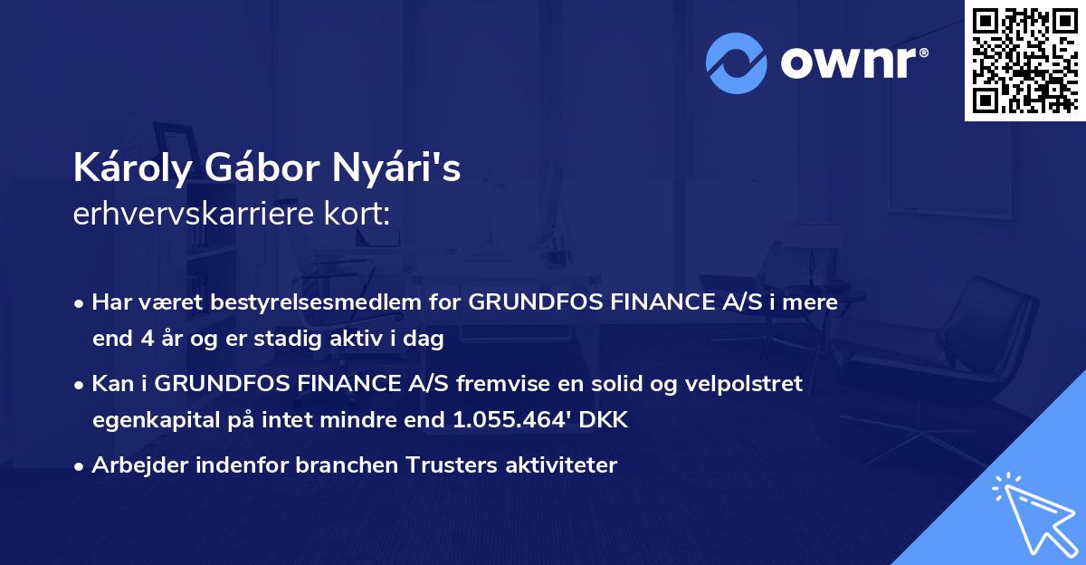 Károly Gábor Nyári's erhvervskarriere kort