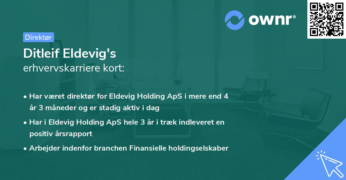 Ditleif Eldevig's erhvervskarriere kort
