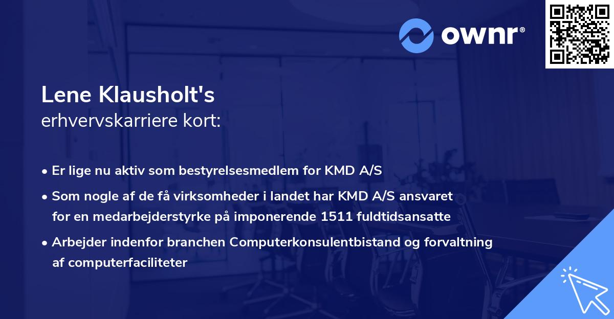 Lene Klausholt's erhvervskarriere kort
