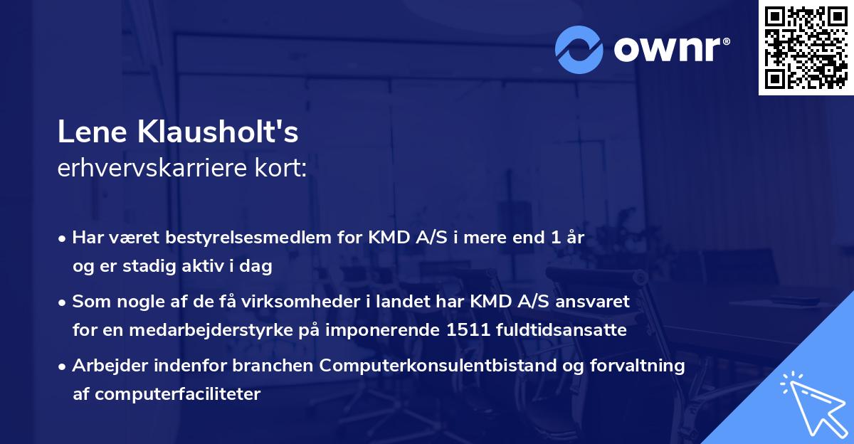 Lene Klausholt's erhvervskarriere kort