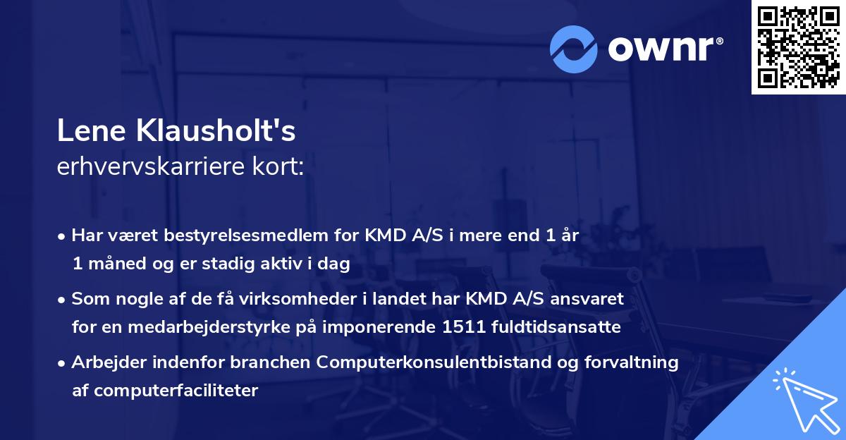 Lene Klausholt's erhvervskarriere kort