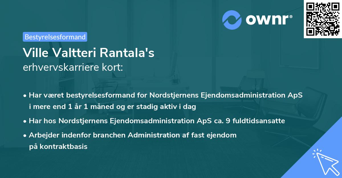 Ville Valtteri Rantala's erhvervskarriere kort