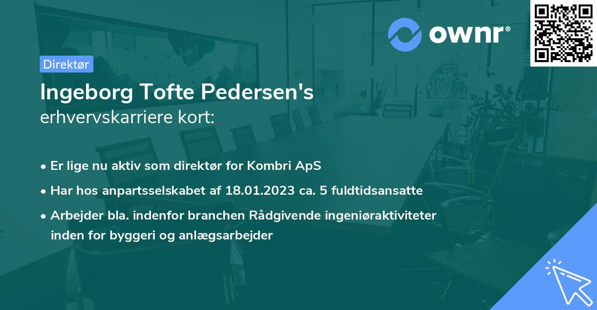 Ingeborg Tofte Pedersen's erhvervskarriere kort
