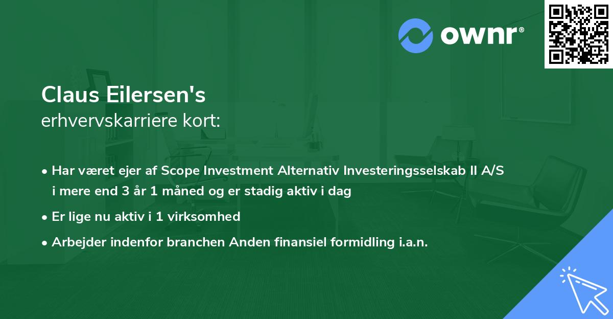 Claus Eilersen's erhvervskarriere kort