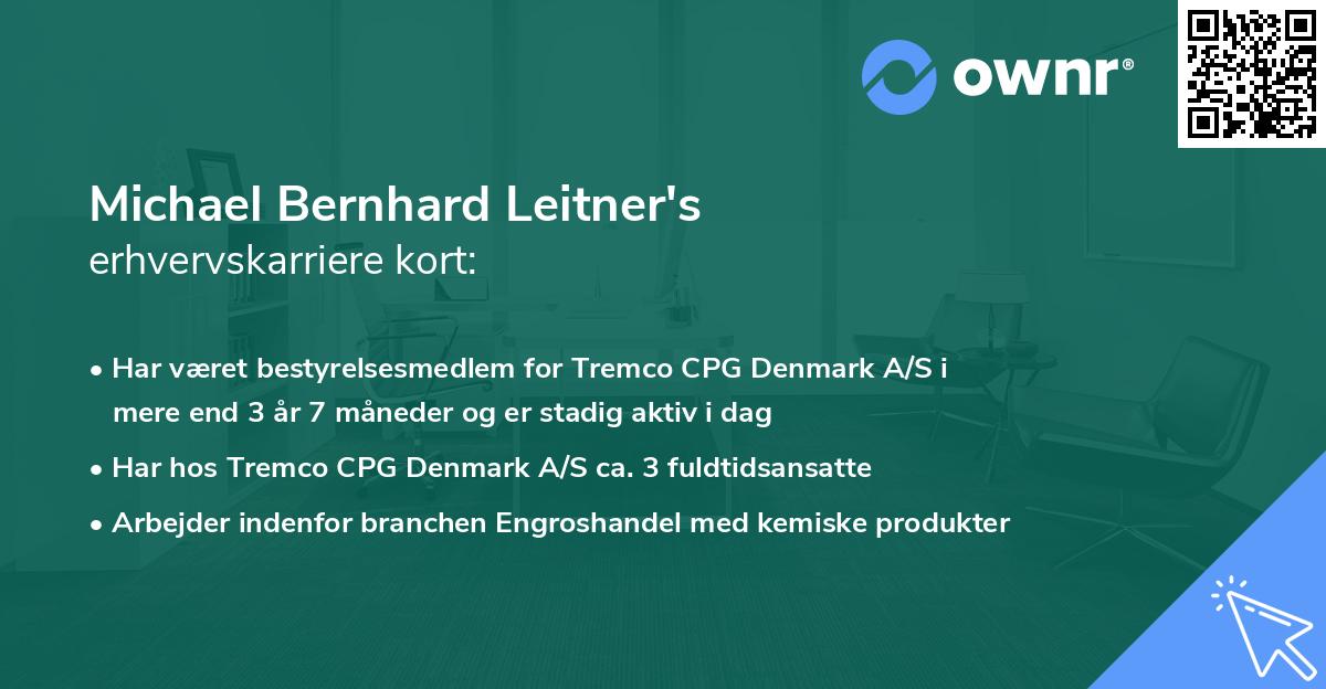 Michael Bernhard Leitner's erhvervskarriere kort