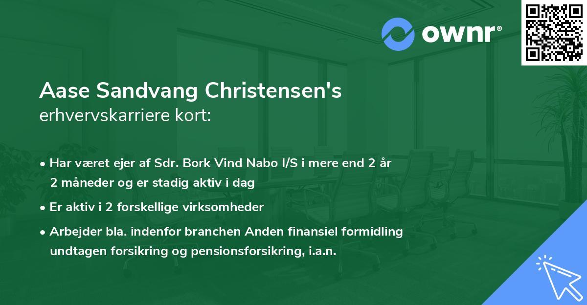 Aase Sandvang Christensen's erhvervskarriere kort