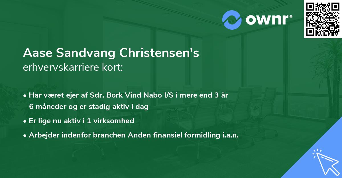 Aase Sandvang Christensen's erhvervskarriere kort