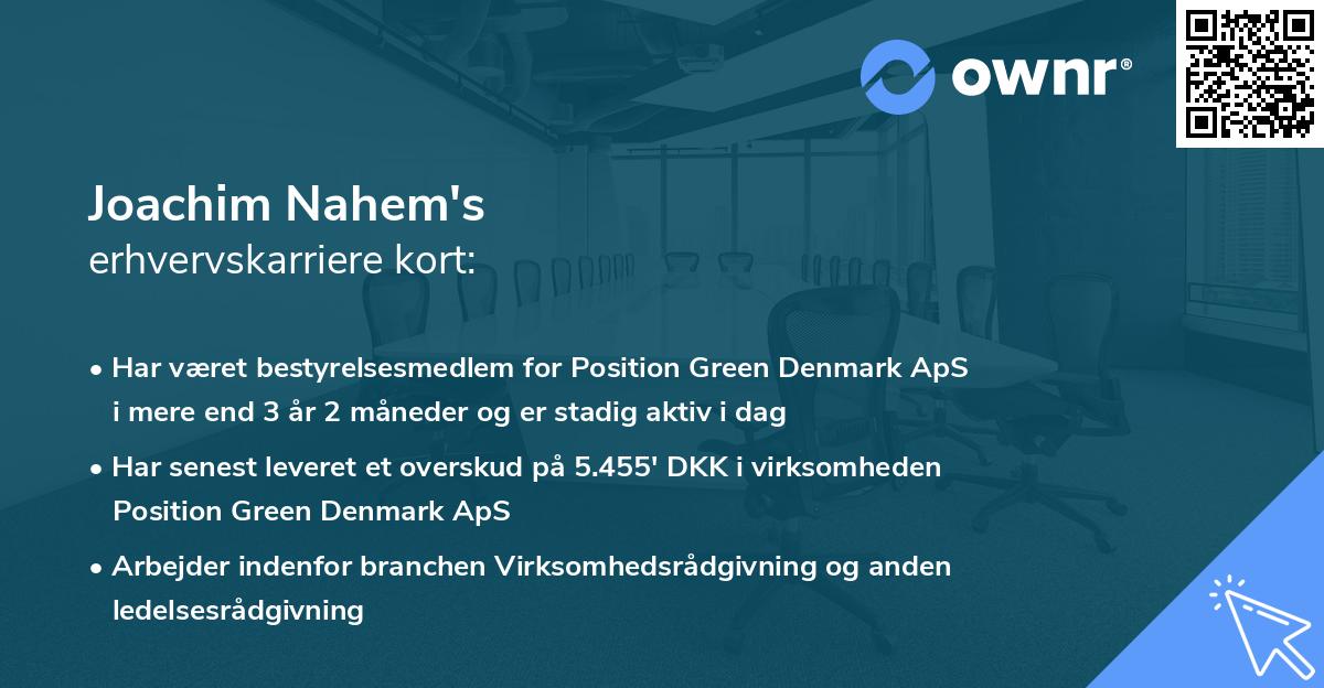 Joachim Nahem's erhvervskarriere kort