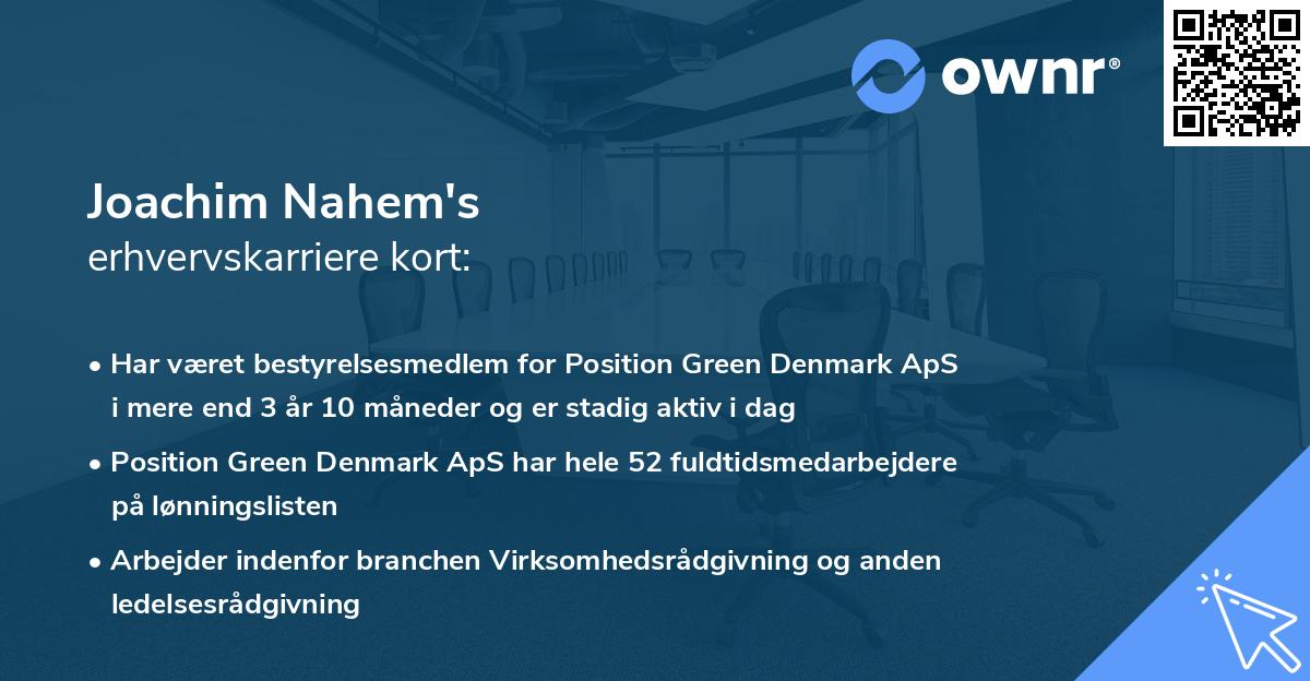 Joachim Nahem's erhvervskarriere kort