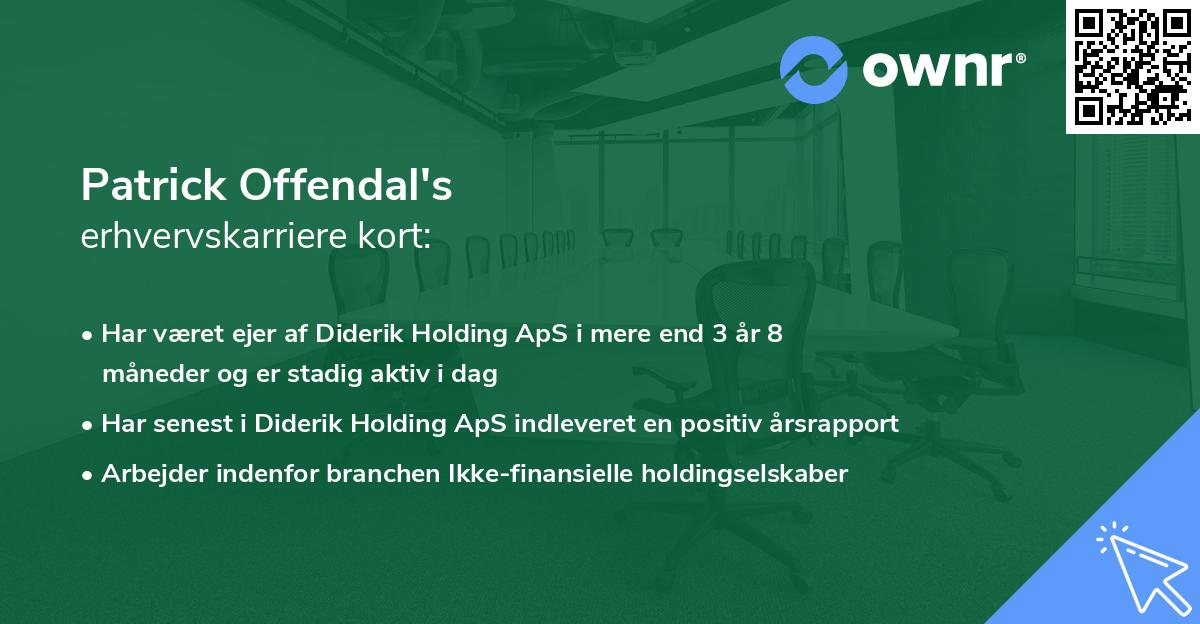 Patrick Offendal's erhvervskarriere kort