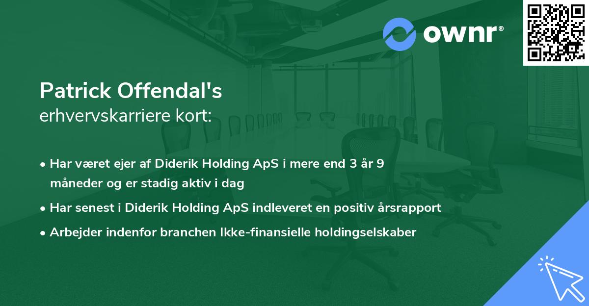 Patrick Offendal's erhvervskarriere kort
