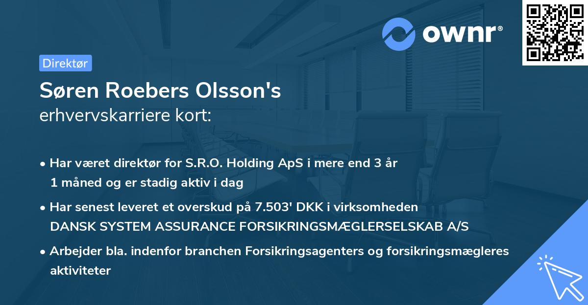 Søren Roebers Olsson's erhvervskarriere kort