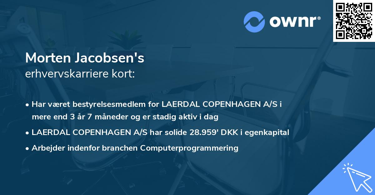 Morten Jacobsen's erhvervskarriere kort