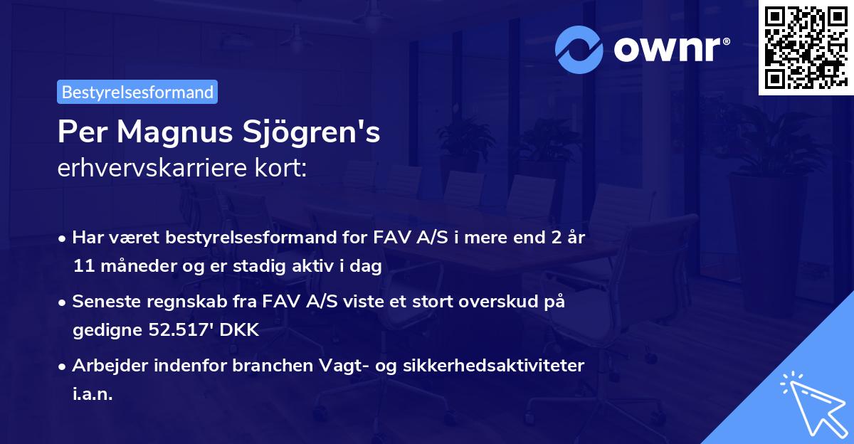 Per Magnus Sjögren's erhvervskarriere kort