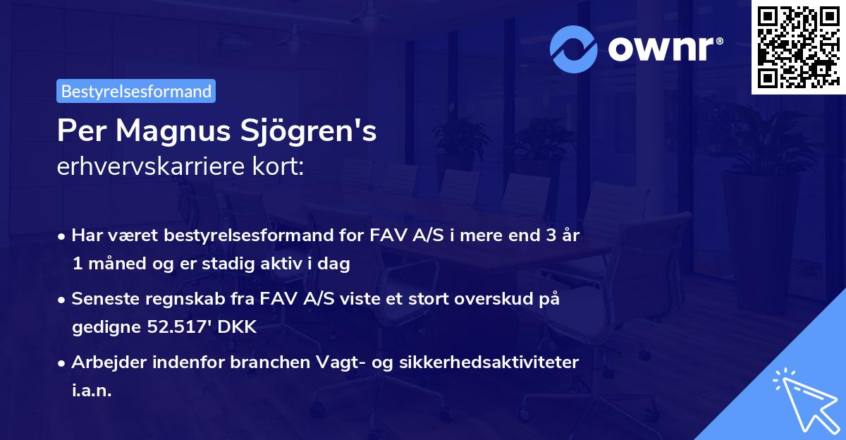 Per Magnus Sjögren's erhvervskarriere kort